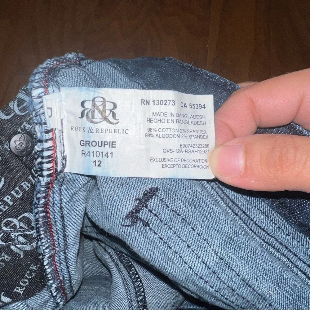 Rock & Republic Groupie Dark Wash Denim Mini Skirt Size 12 - Picture 6 of 9